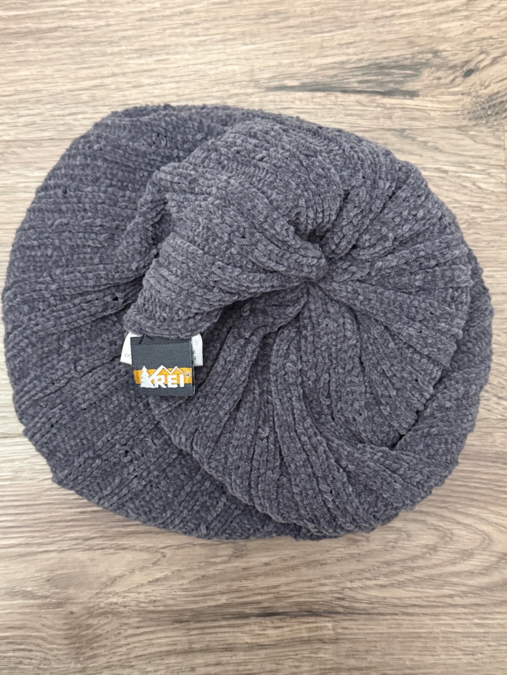 REI Dark Grey/Charcoal Rib-Knit Cuffed Beanie